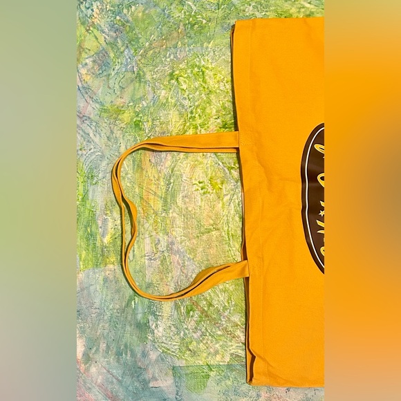 White Owl - Large Canvas Tote Bag - Gold/Yellow - Exclusive Bird Bucks Item! - Picture 3 of 6